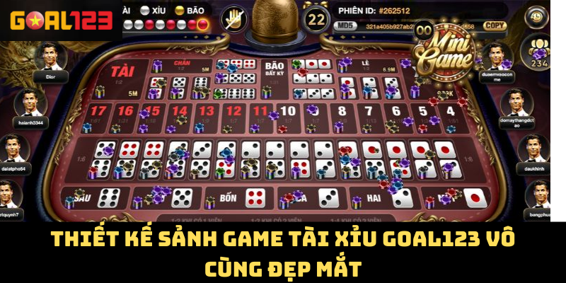 Thiết kế sảnh game tài xỉu Goal123 vô cùng đẹp mắt